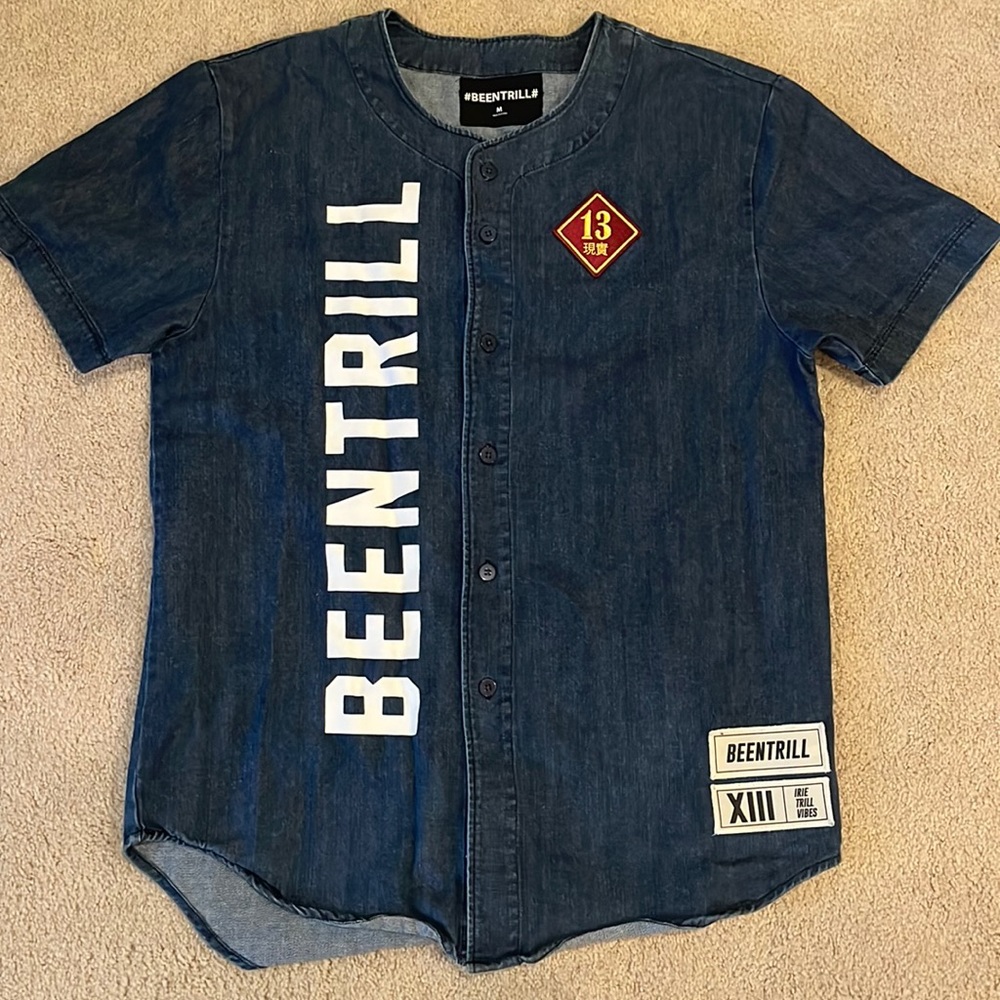 BeenTrill Denim Baseball Style Overshirt